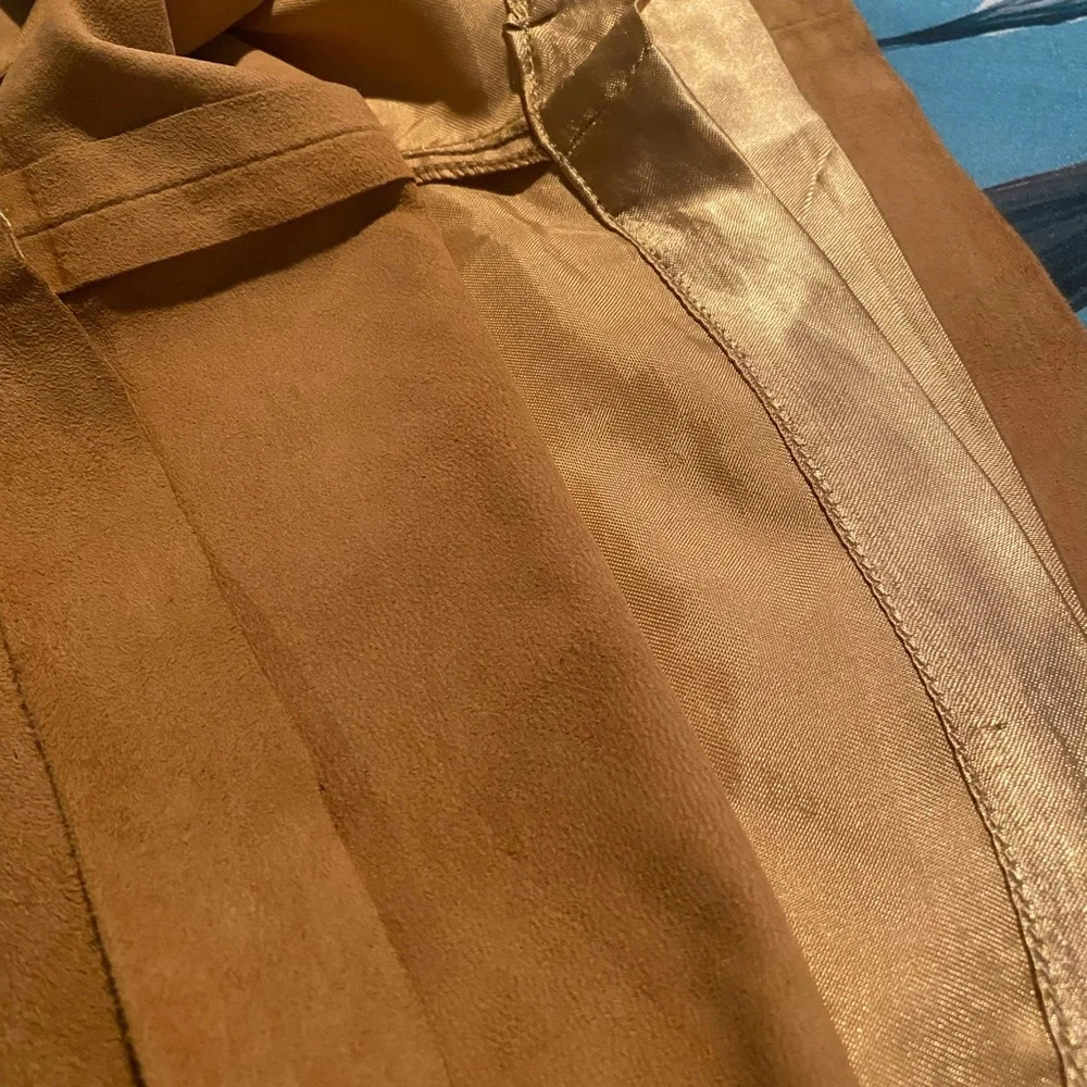 Genuine suede skirt by INC , with pockets and leather leather strip belt .. - Picture 11 of 11